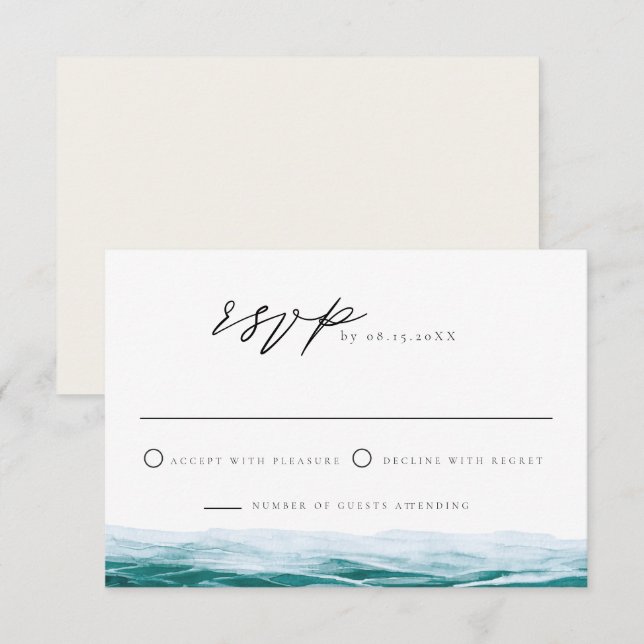 Big Sur California Ocean Beach Tropical RSVP Card (Front/Back)