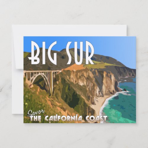 Big Sur California Pacific Coast Highway Flat Card