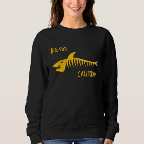 Big Sur California Shark Skeleton Amber Print Sweatshirt