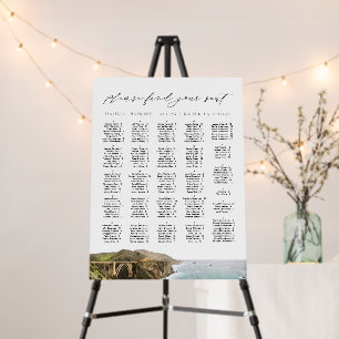 BIG SUR CALIFORNIA Skyline Wedding Seating Chart Foam Board