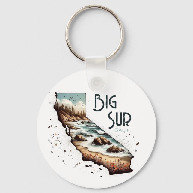 Big Sur California Souvenir Gift Keychain (Front)