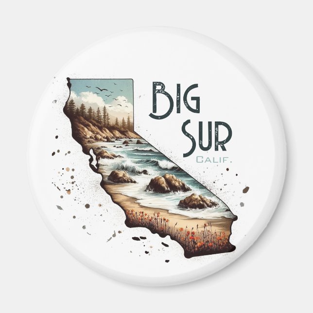 Big Sur California Souvenir Gift Magnet (Front)