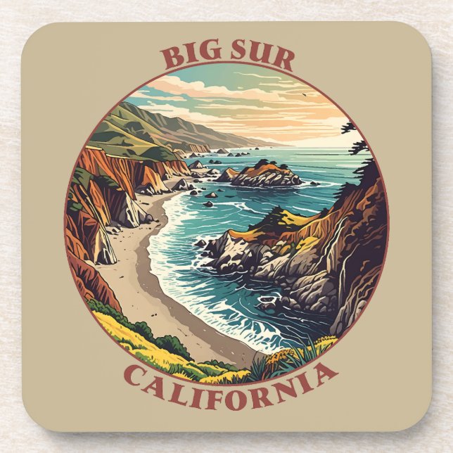 Big Sur California USA Beverage Coaster (Front)