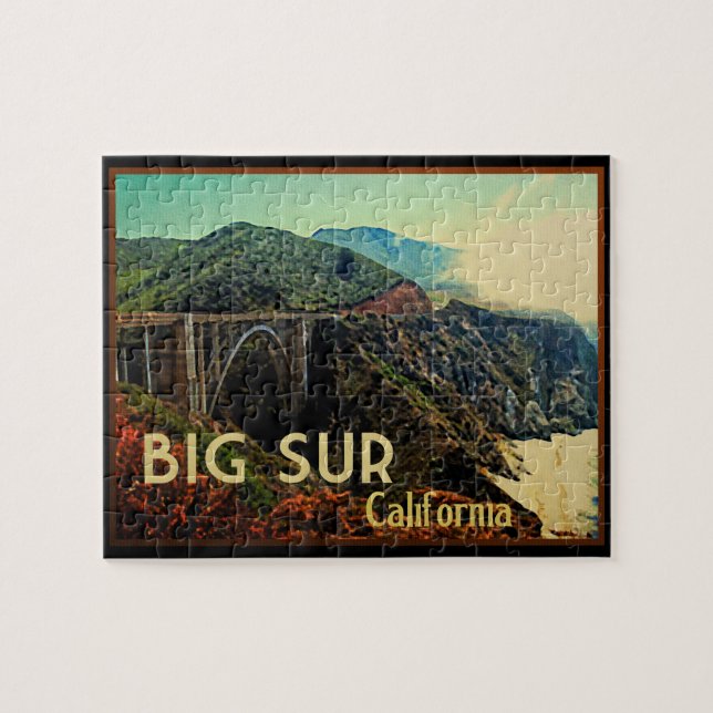 Big Sur California Vintage Jigsaw Puzzle (Horizontal)