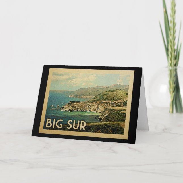 Big Sur California Vintage Travel Card (Front)