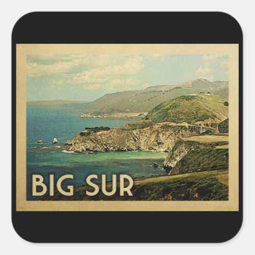 Big Sur California Vintage Travel Square Sticker