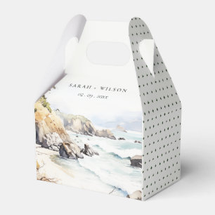 Big Sur, California Watercolor Landscape Wedding Favor Boxes