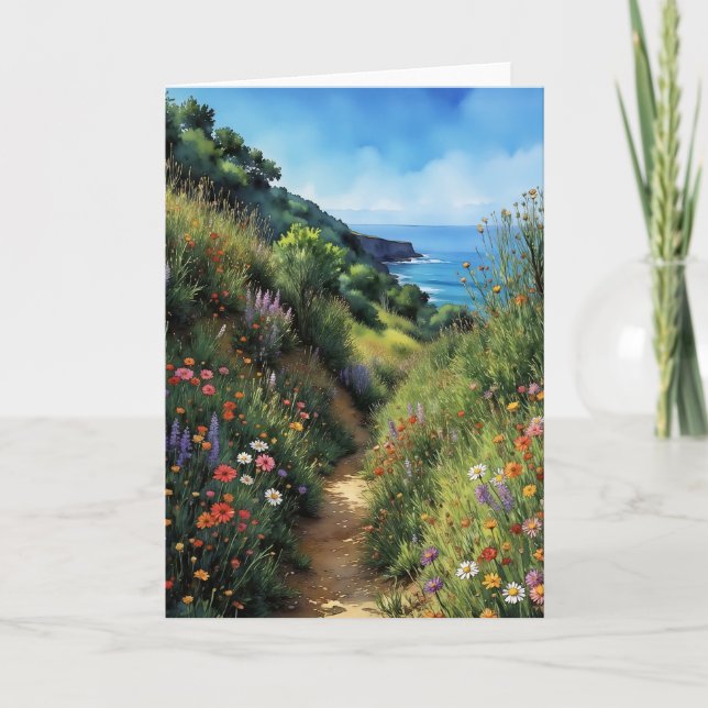 Big Sur California Watercolor Stationery Card (Front)