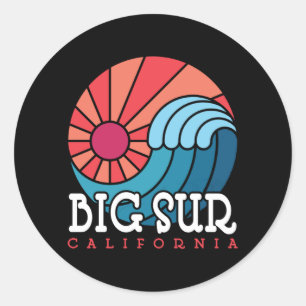 Big Sur California Wave Classic Round Sticker