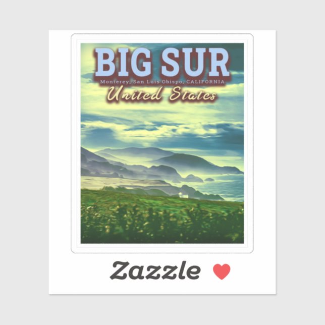 BIG SUR CENTRAL COAST OF CALIFORNIA UNITED STATES STICKER (Sheet)