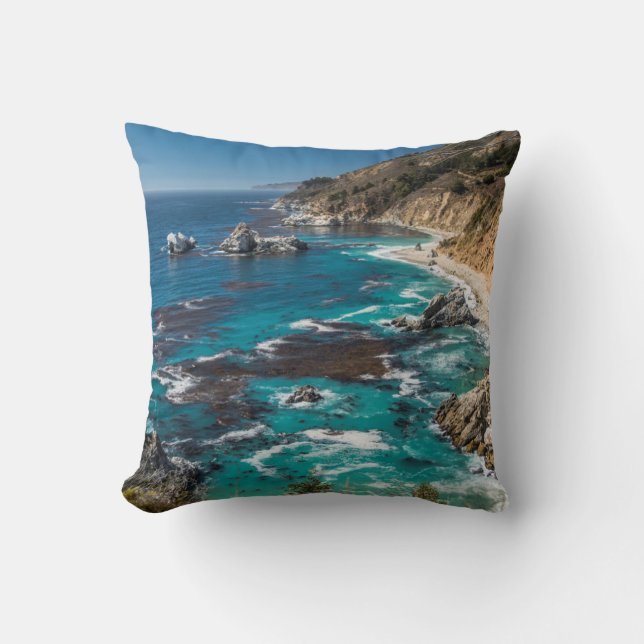 Big Sur Coastline,West Coast,Pacific Coast Throw Pillow (Front)