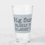 Big Sur Latitude and Longitude Glass