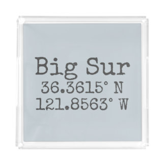 Big Sur Latitude Longitude Acrylic Tray