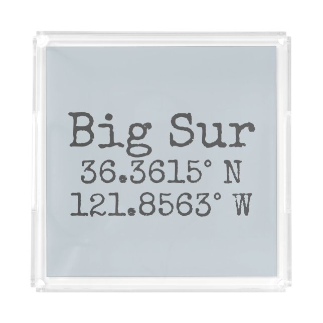 Big Sur Latitude Longitude Acrylic Tray (Front)