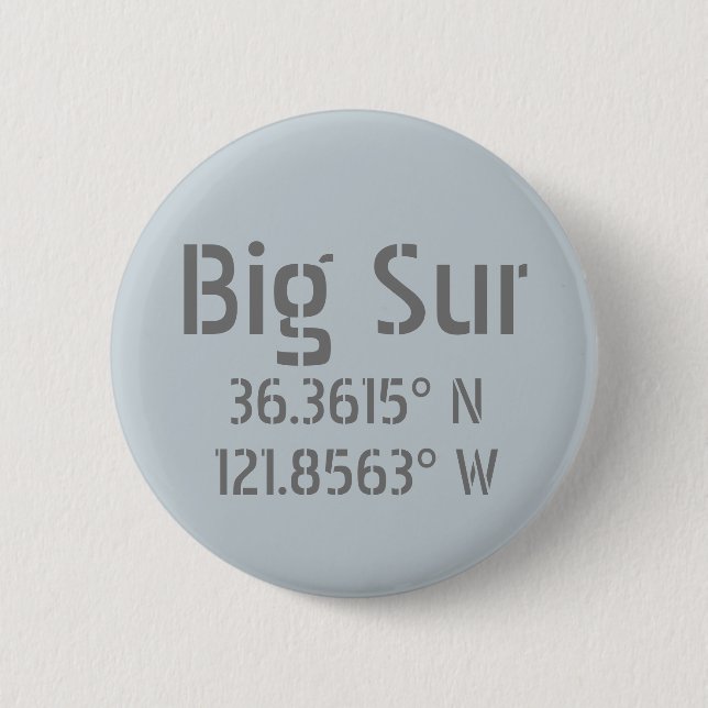 Big Sur Latitude Longitude  Button (Front)