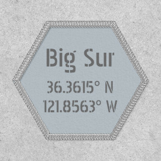 Big Sur Latitude Longitude Iron On Patch