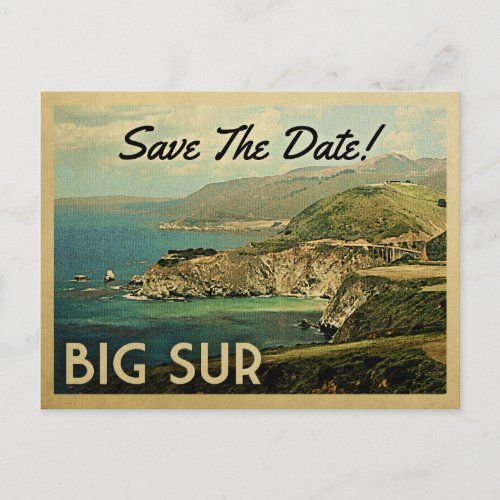 Big Sur Save The Date Vintage Postcards
