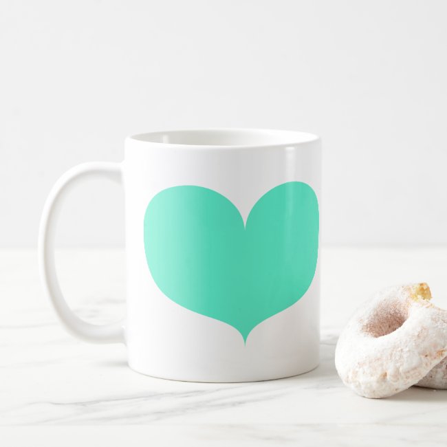 Big Teal Heart Mug