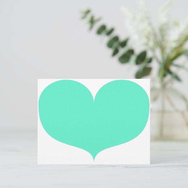 Big Teal Heart Postcard (Standing Front)
