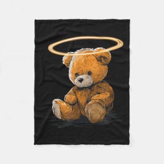 Big Teddy Bear Halo Costume Fleece Blanket
