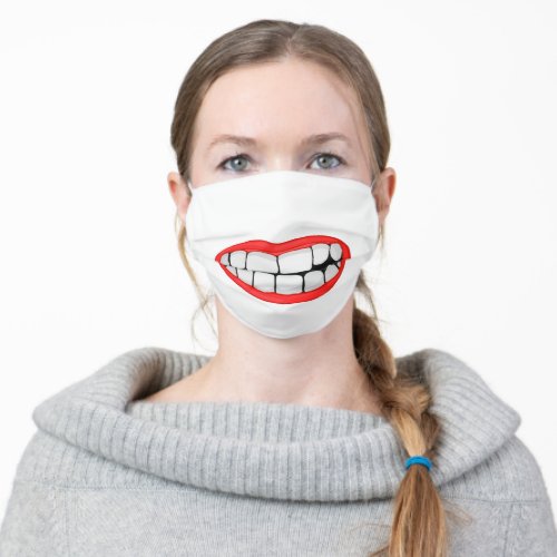 big teeth smile adult cloth face mask