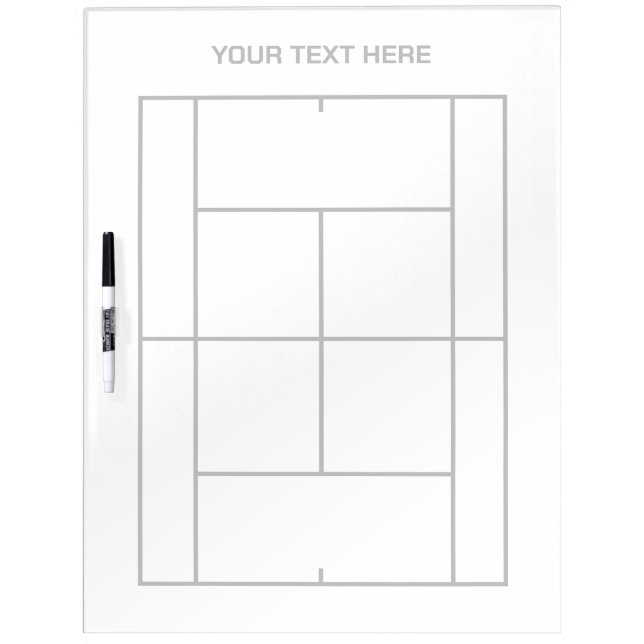 Big tennis court layout white dry erase board (Front)
