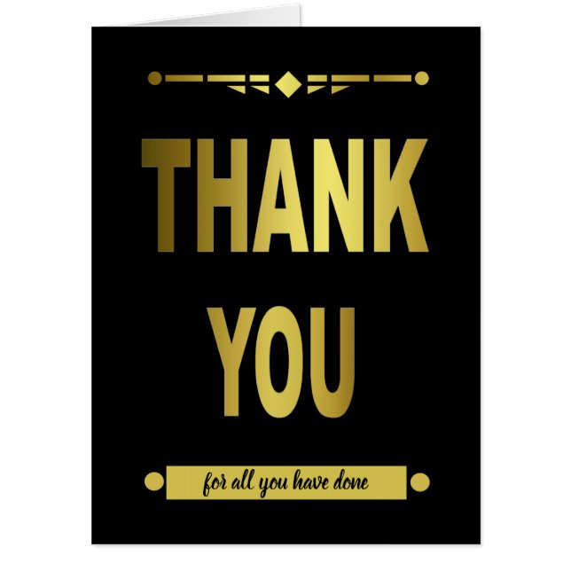 Big Thank You Appreciation Black Typography Card (Front)