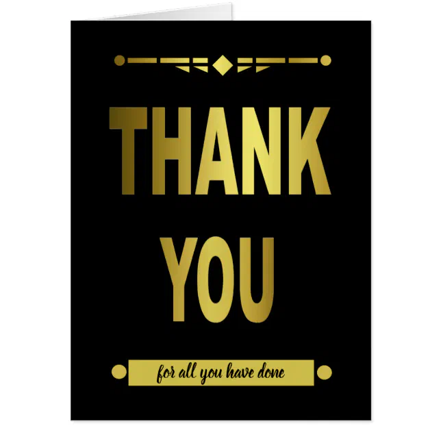 Big Thank You Appreciation Black Typography Card | Zazzle