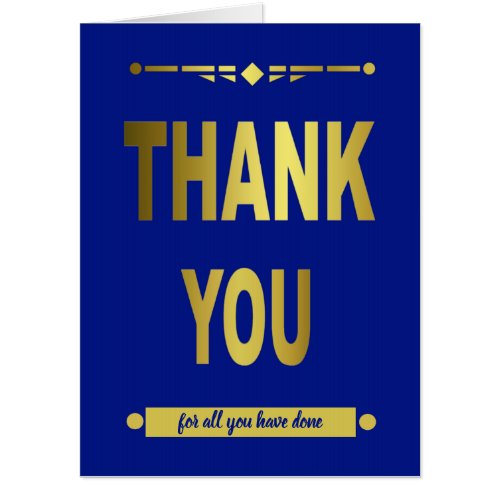 Big Thank You Appreciation Blue Typography Card