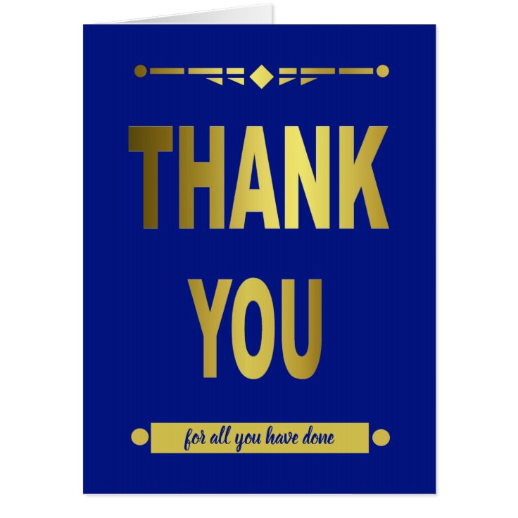 Big Thank You Appreciation Blue Typography Card | Zazzle