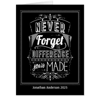 Big Thank You Appreciation Retirement Black Card