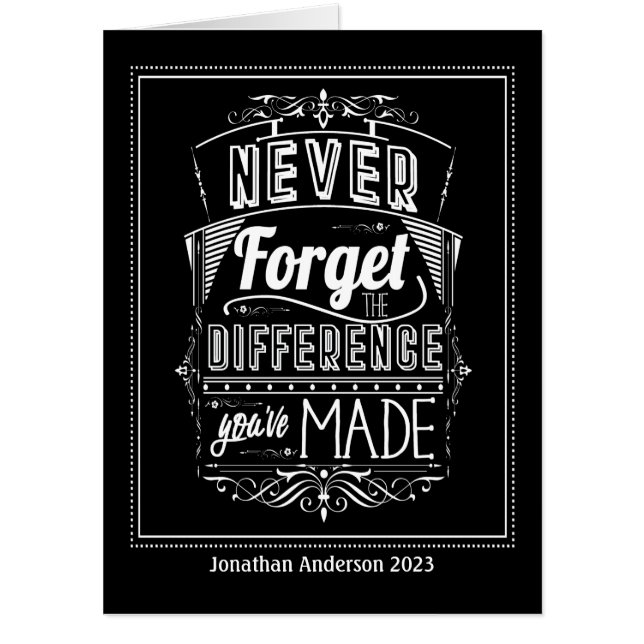 Big Thank You Appreciation Retirement Black Card (Front)