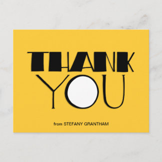 Big Thank You black Postcard