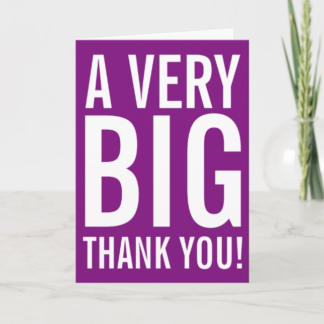 Big Thank You greeting card for saying thanks (Front)