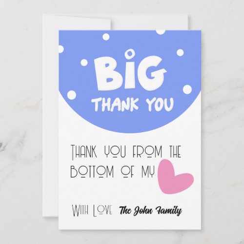 BIG Thank You Greeting Card With Semi Circle