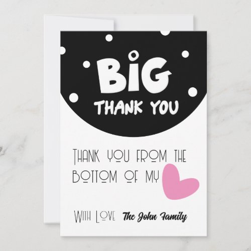 BIG Thank You Greeting Card With Semi Circle