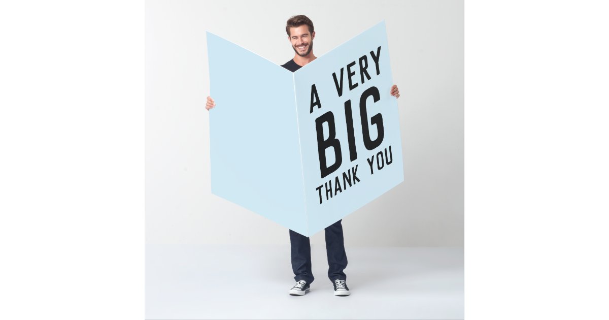 BIG THANK YOU OVERSIZED huge GREETING CARD | Zazzle