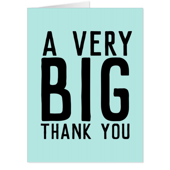 BIG THANK YOU OVERSIZED JUMBO GREETING CARD (Front)