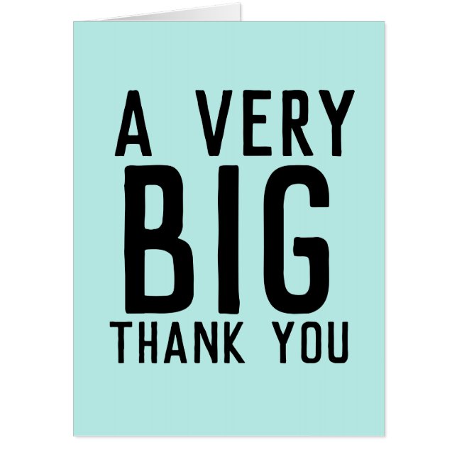 BIG THANK YOU OVERSIZED JUMBO GREETING CARD (Front)