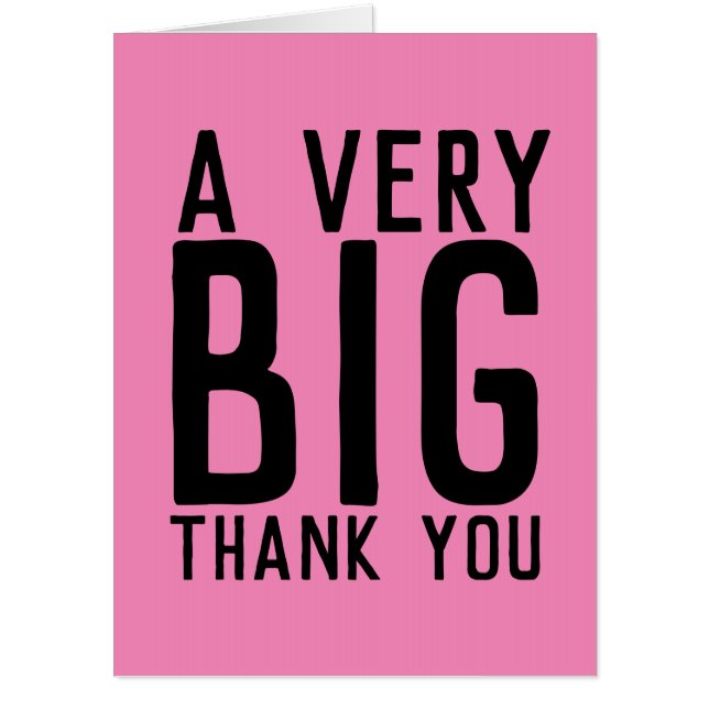 BIG THANK YOU OVERSIZED JUMBO GREETING CARD (Front)