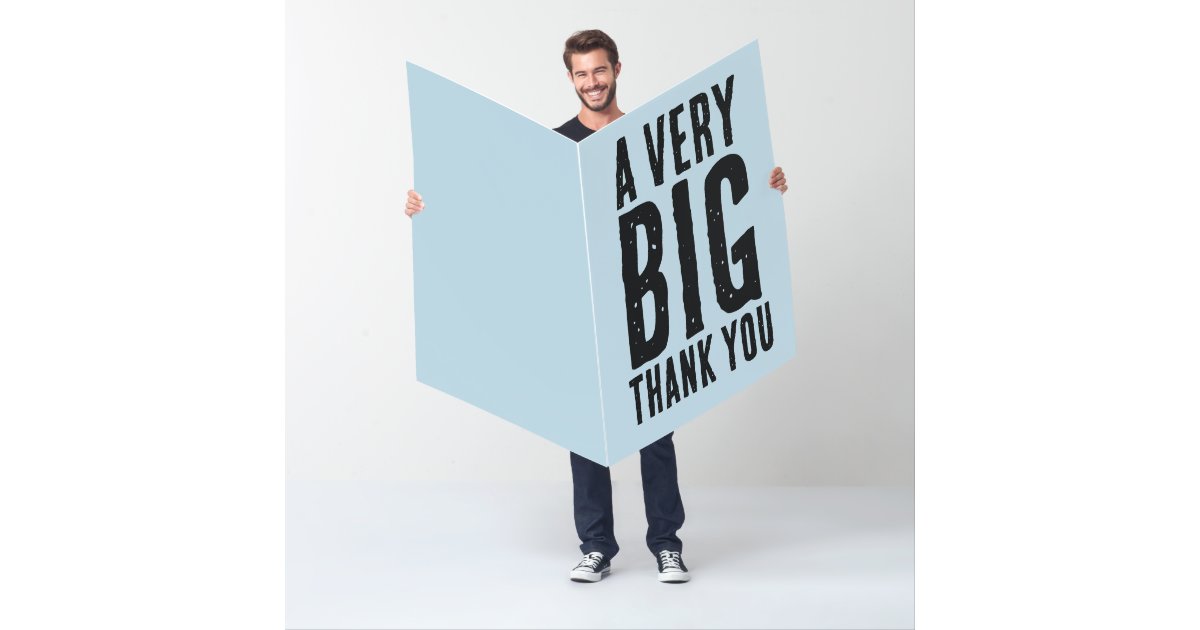 BIG THANK YOU OVERSIZED JUMBO GREETING CARD | Zazzle