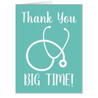 Big Thank you oversized nursing greeting cards