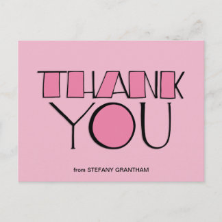 Big Thank You pink Postcard