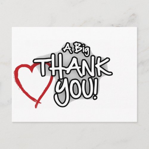 big thank you postcard