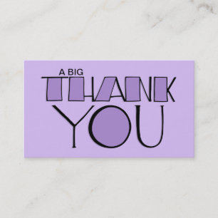 Big Thank You purple Business Card