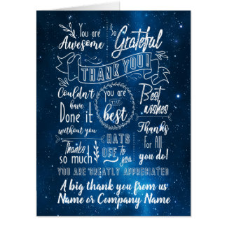BIG Thank You Retirement Blue Space Card