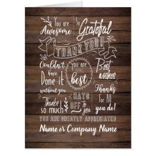 BIG Thank You Retirement Rustic Card