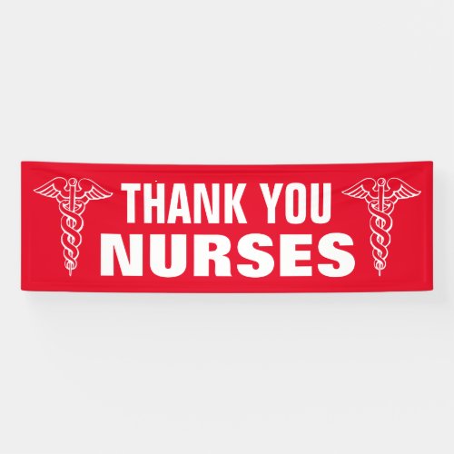 Big thank you sign for nurses with caduceus symbol