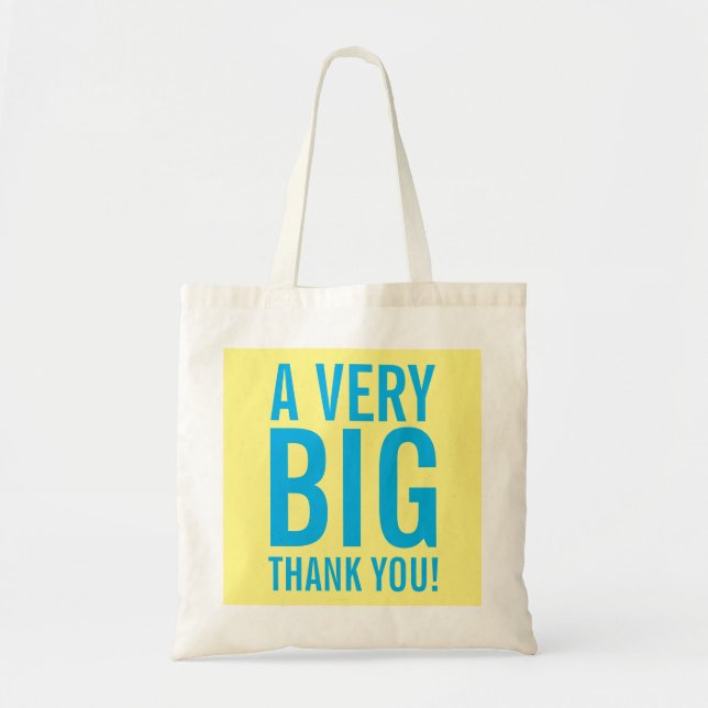 Big thank you tote bags for party favors and gifts (Front)