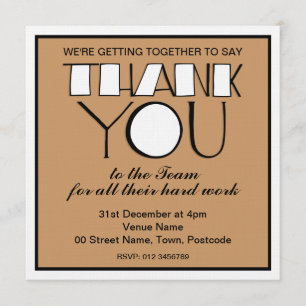 Big Thank You white Thank You Team Invitation
